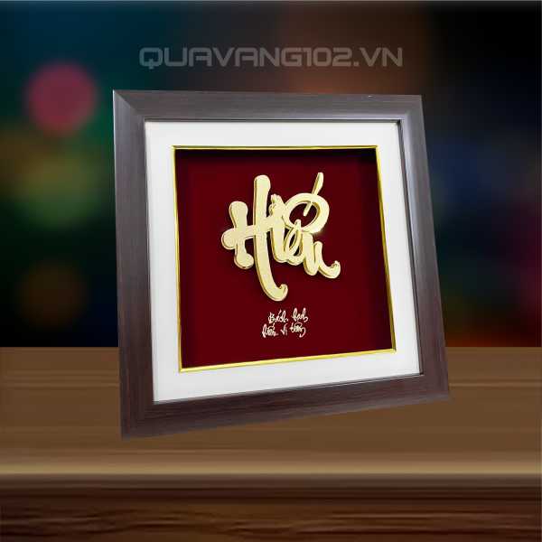 Tranh chữ dát vàng 24k CHU003