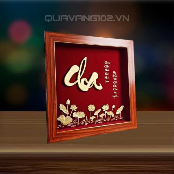 Tranh chữ dát vàng 24k CHU009