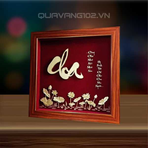 Tranh chữ dát vàng 24k CHU009