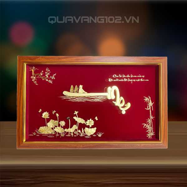 Tranh chữ dát vàng 24k CHU010