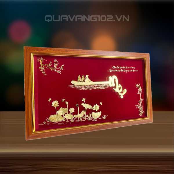 Tranh chữ dát vàng 24k CHU010