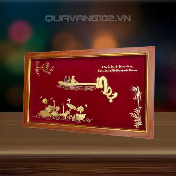 Tranh chữ dát vàng 24k CHU010