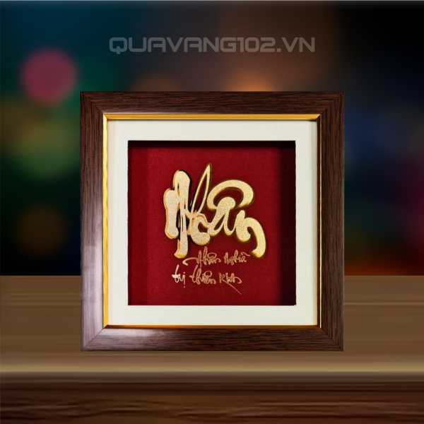 Tranh chữ dát vàng 24k CHU014