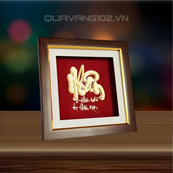 Tranh chữ dát vàng 24k CHU014