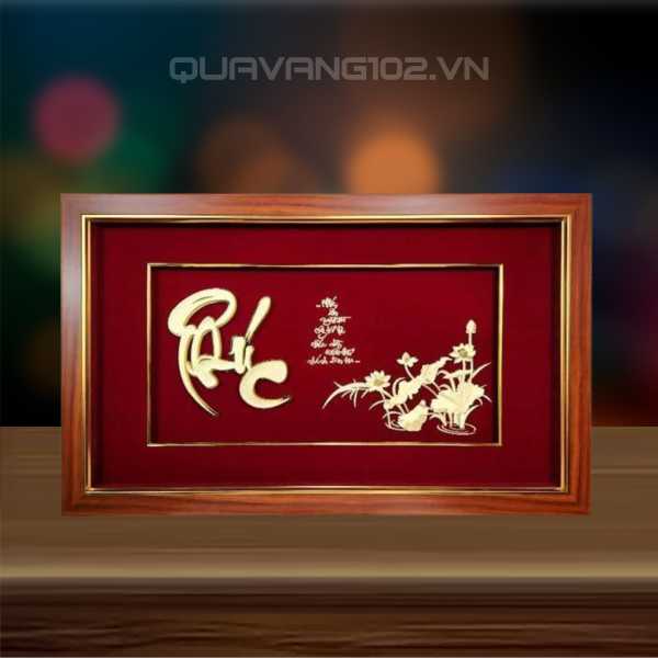 Tranh chữ dát vàng 24k CHU016