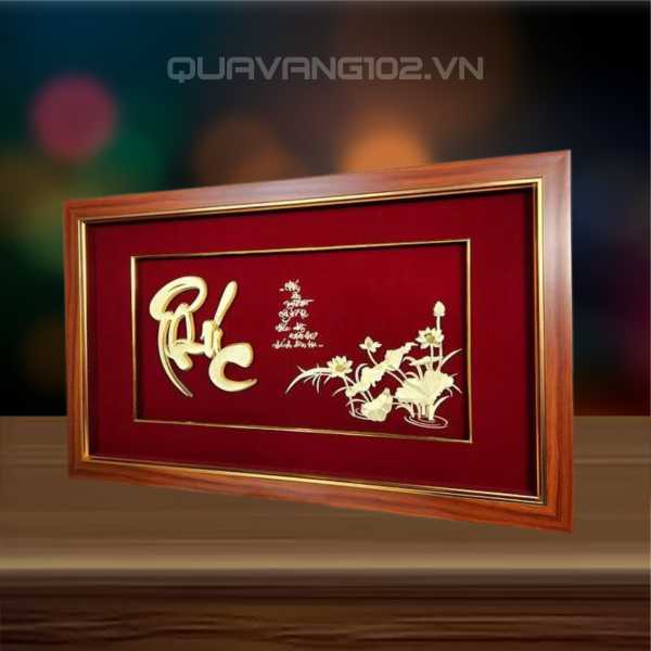 Tranh chữ dát vàng 24k CHU016