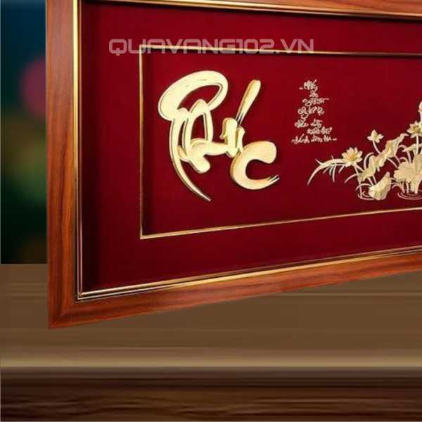 Tranh chữ dát vàng 24k CHU016