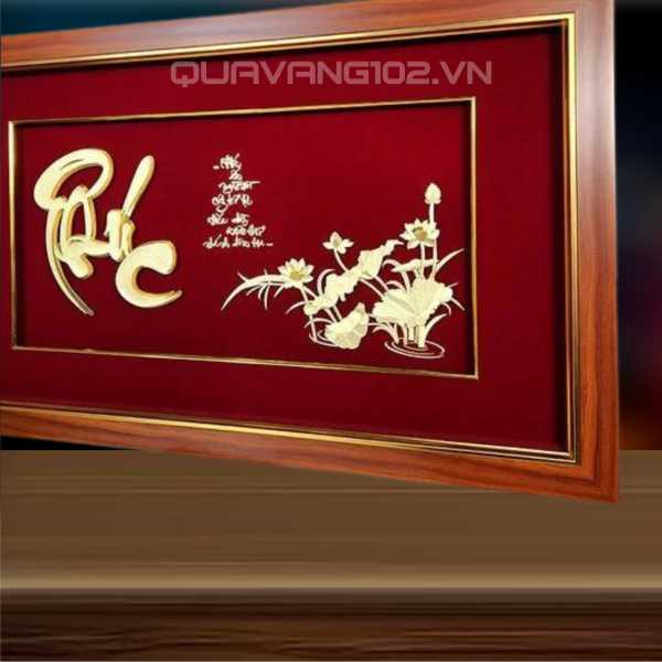 Tranh chữ dát vàng 24k CHU016