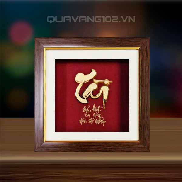 Tranh chữ dát vàng 24k CHU017