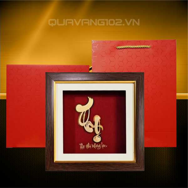 Tranh chữ dát vàng 24k CHU019