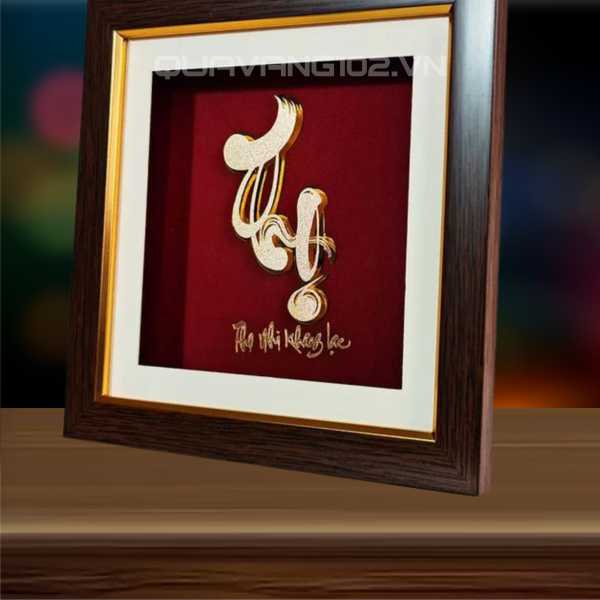 Tranh chữ dát vàng 24k CHU019