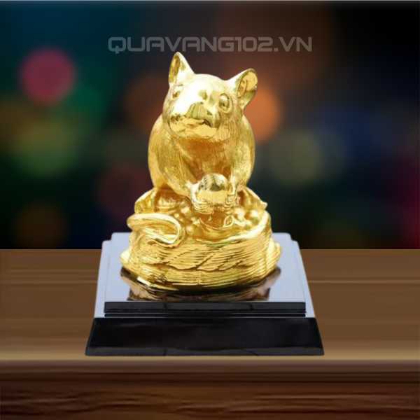 Tượng Chuột Dát Vàng 24K VDV003