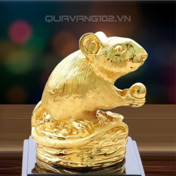 Tượng Chuột Dát Vàng 24K VDV003