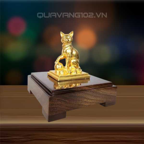 Tượng Mèo Dát Vàng 24K VDV010