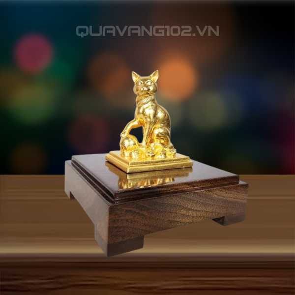 Tượng Mèo Dát Vàng 24K VDV010