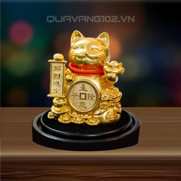 Tượng Mèo Dát Vàng 24K VDV011