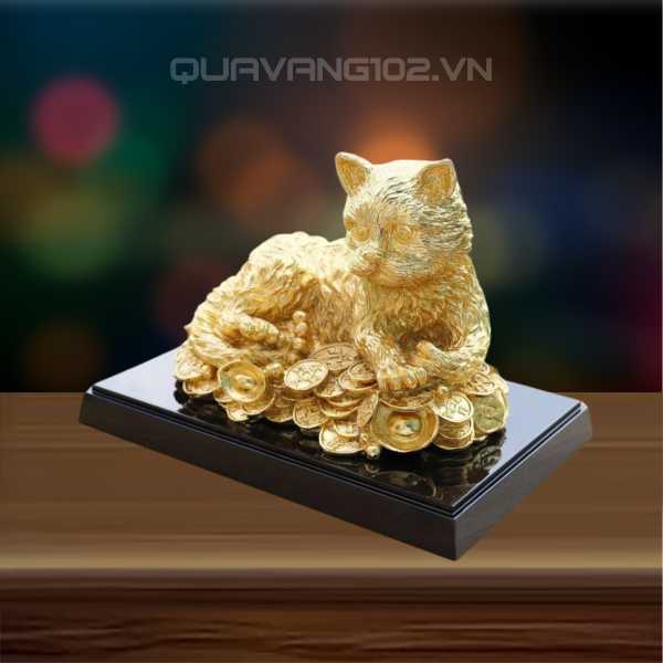 Tượng Mèo Dát Vàng 24K VDV012