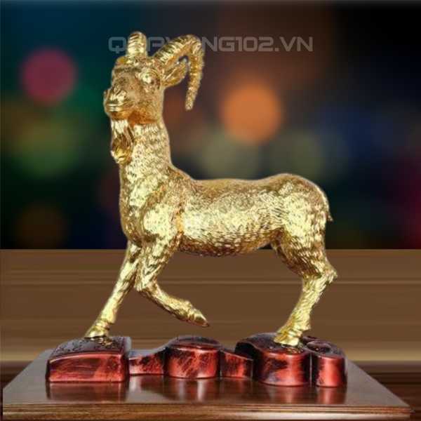 Tượng Dê Dát Vàng 24K VDV022