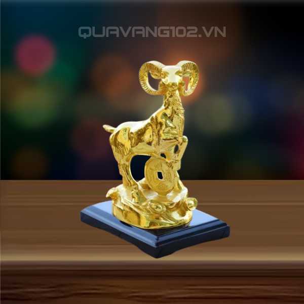 Tượng Dê Dát Vàng 24K VDV023