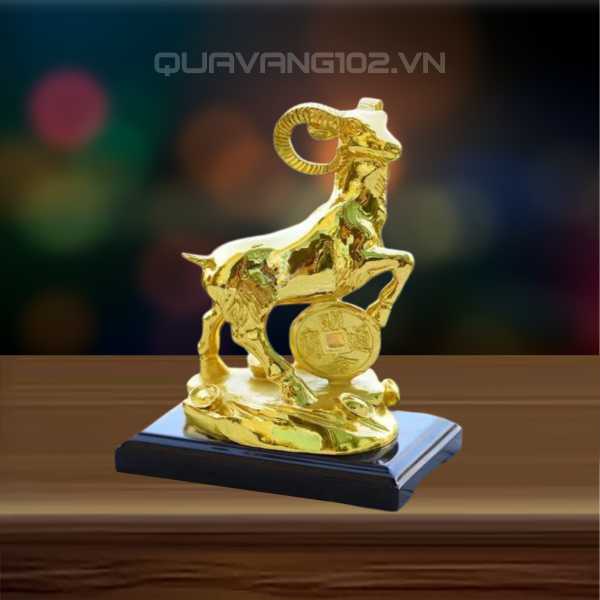 Tượng Dê Dát Vàng 24K VDV023