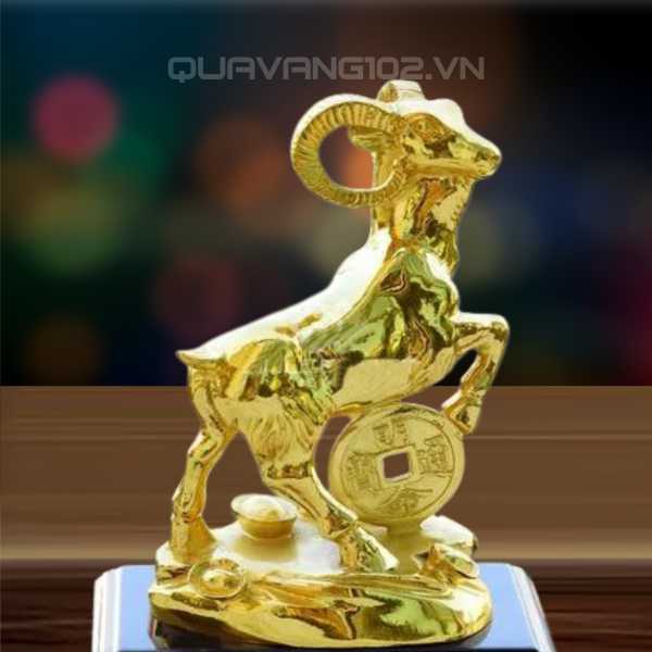 Tượng Dê Dát Vàng 24K VDV023