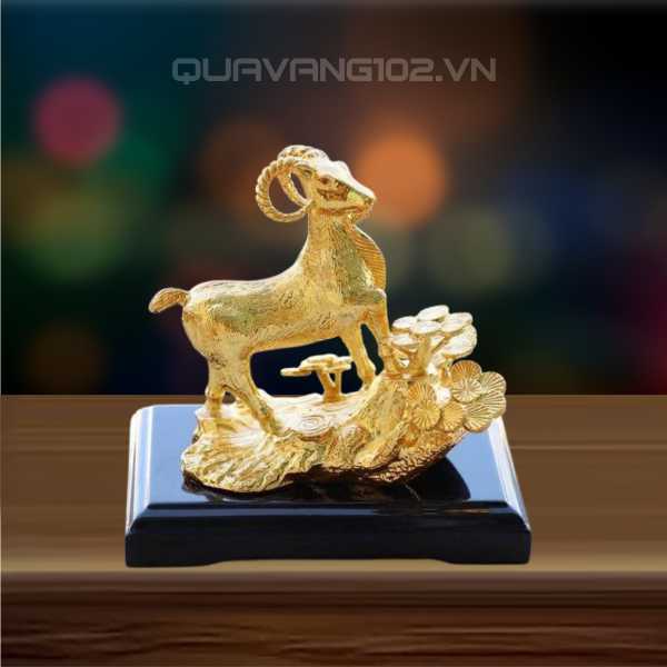 Tượng Dê Dát Vàng 24K VDV024