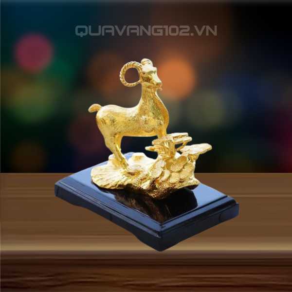 Tượng Dê Dát Vàng 24K VDV024