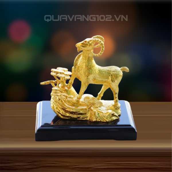 Tượng Dê Dát Vàng 24K VDV024