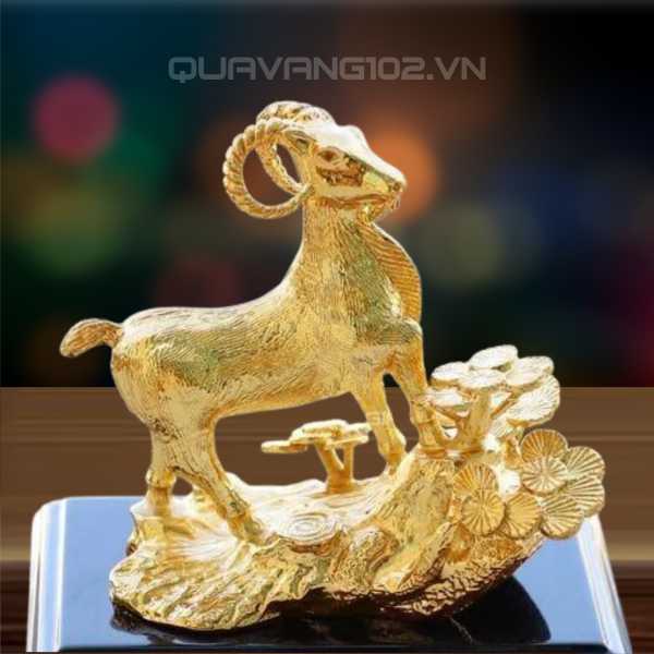 Tượng Dê Dát Vàng 24K VDV024