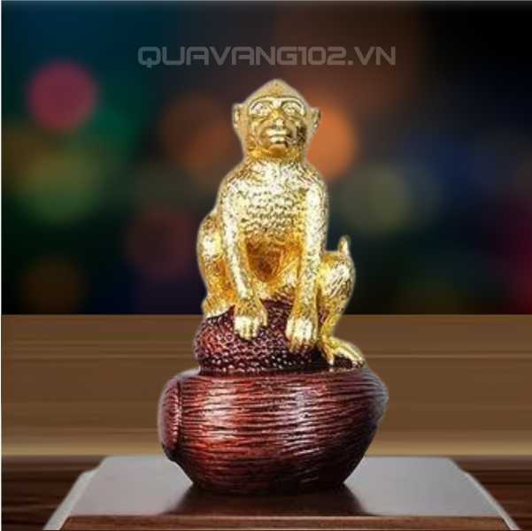 Tượng Khỉ Dát Vàng 24K VDV025