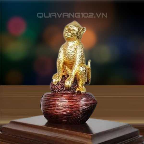 Tượng Khỉ Dát Vàng 24K VDV025