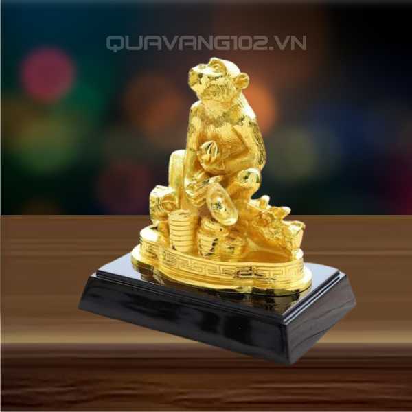 Tượng Khỉ Dát Vàng 24K VDV026