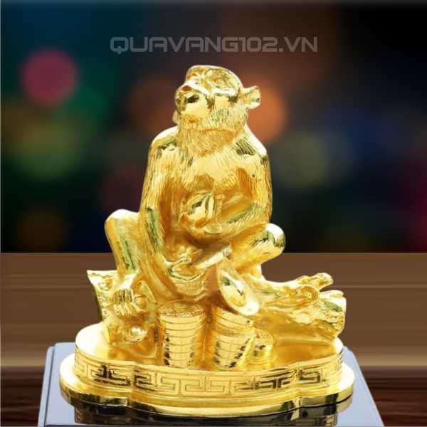 Tượng Khỉ Dát Vàng 24K VDV026