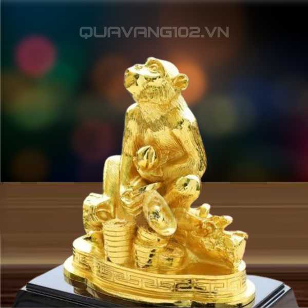 Tượng Khỉ Dát Vàng 24K VDV026