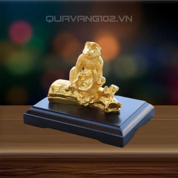 Tượng Khỉ Dát Vàng 24K VDV027