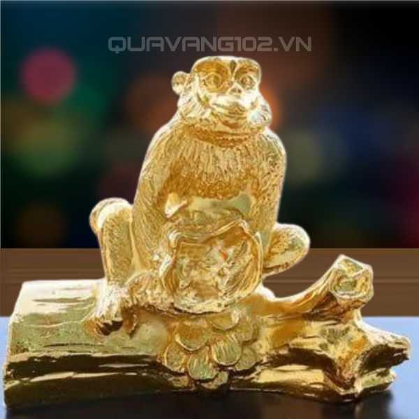 Tượng Khỉ Dát Vàng 24K VDV027