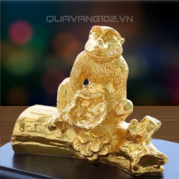 Tượng Khỉ Dát Vàng 24K VDV027