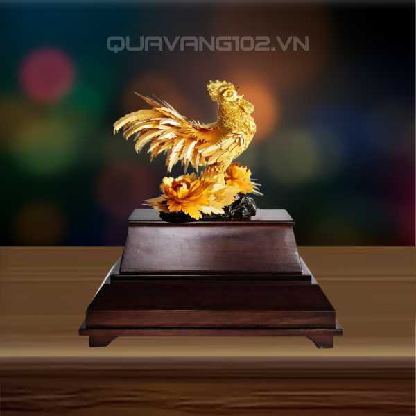 Tượng Gà Dát Vàng 24K VDV028