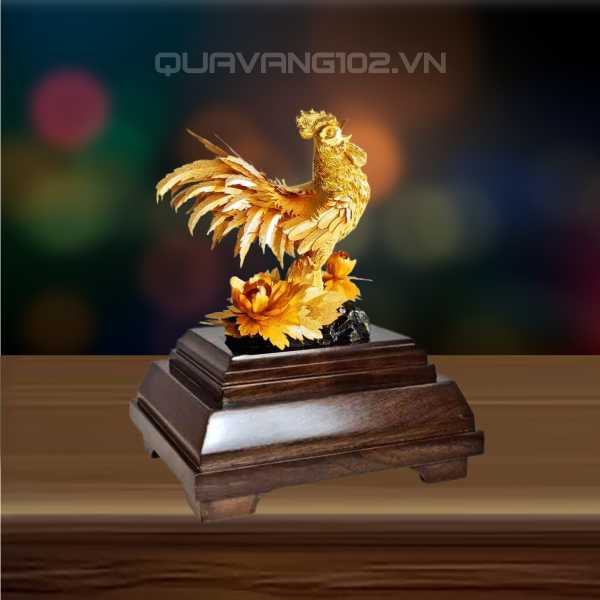 Tượng Gà Dát Vàng 24K VDV028