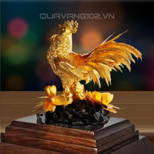 Tượng Gà Dát Vàng 24K VDV028