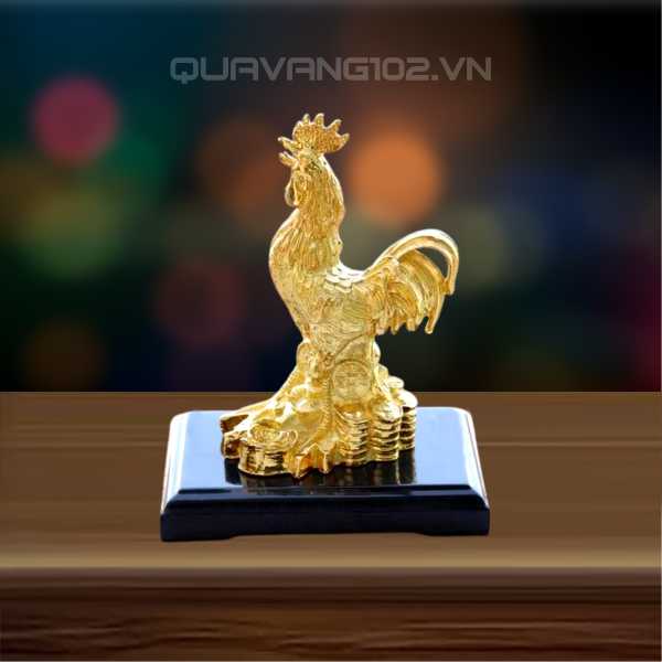 Tượng Gà Dát Vàng 24K VDV029