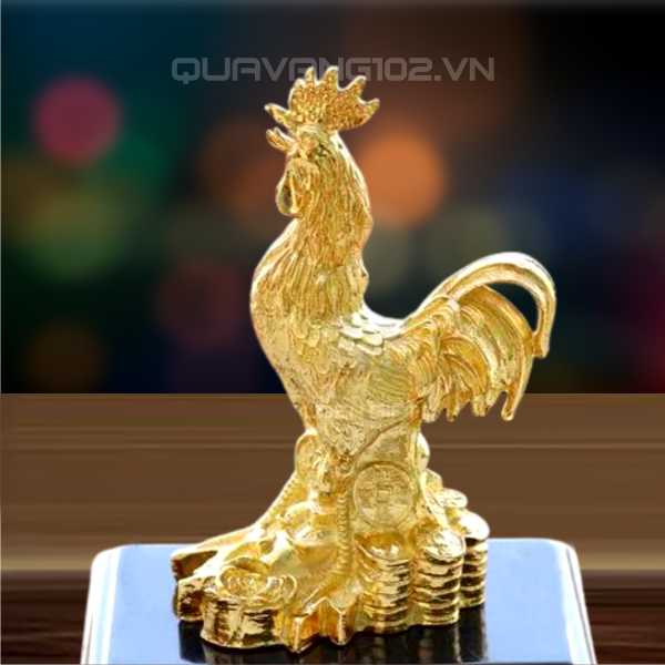 Tượng Gà Dát Vàng 24K VDV029