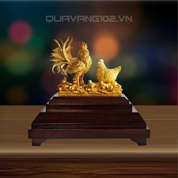 Tượng Gà Dát Vàng 24K VDV030