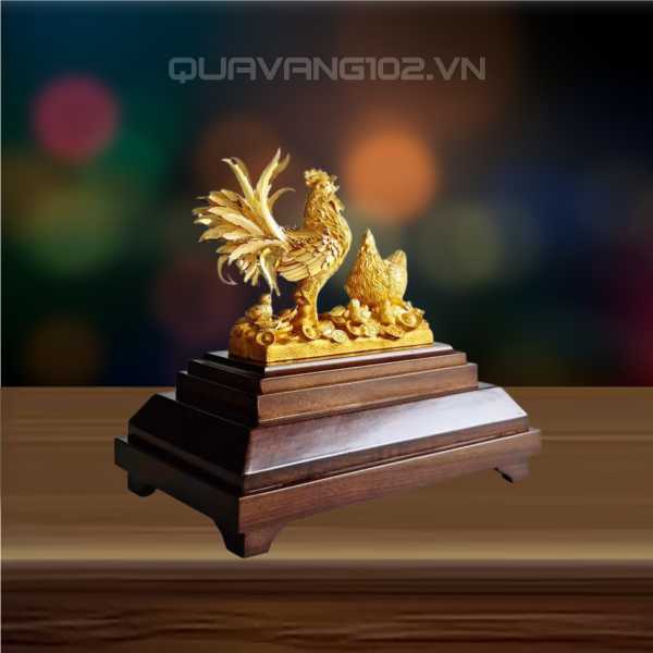 Tượng Gà Dát Vàng 24K VDV030