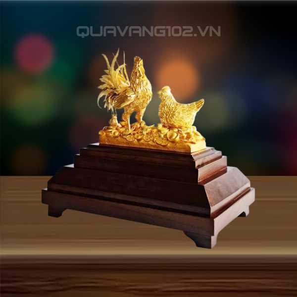 Tượng Gà Dát Vàng 24K VDV030