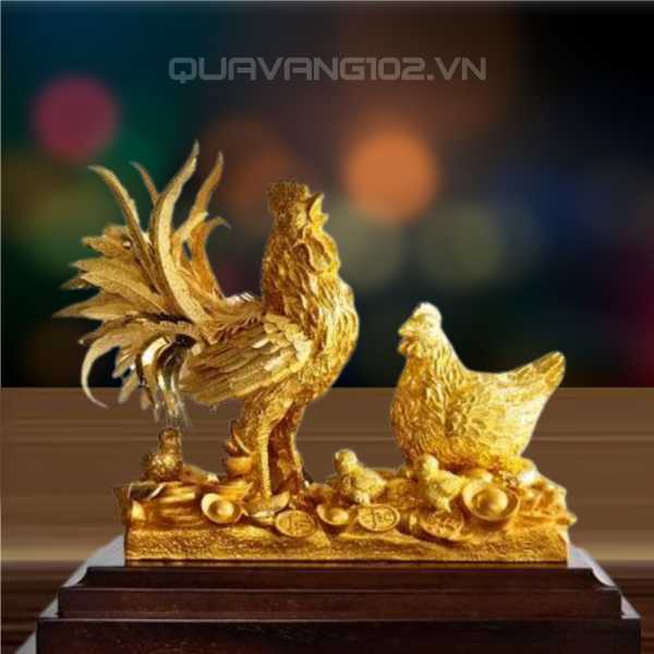 Tượng Gà Dát Vàng 24K VDV030