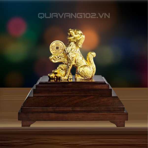 Tượng Chó Dát Vàng 24K VDV032