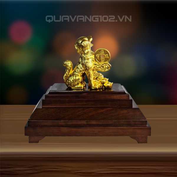 Tượng Chó Dát Vàng 24K VDV032