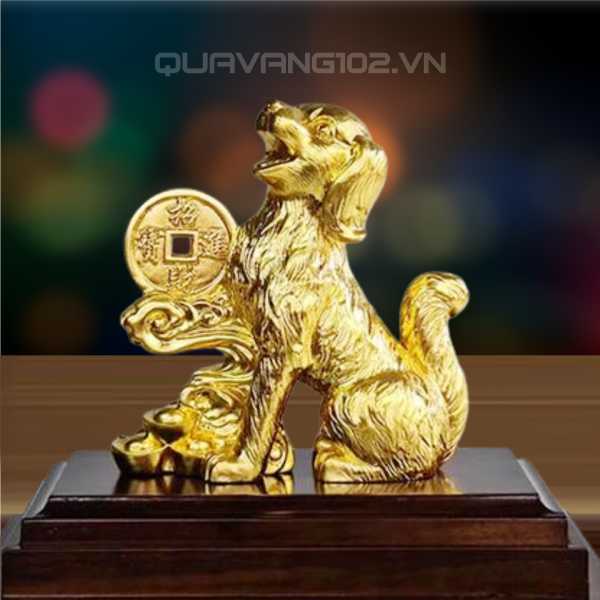 Tượng Chó Dát Vàng 24K VDV032