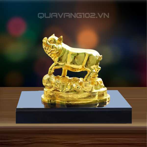 Tượng Lợn Dát Vàng 24K VDV034